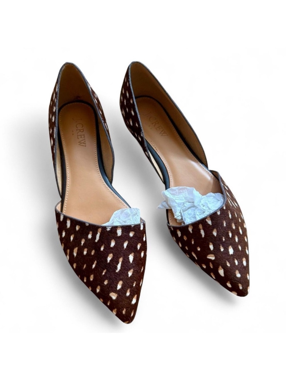 ✨NWT✨ J Crew Leather Pony-hair d’orsay Flats Size 6.5